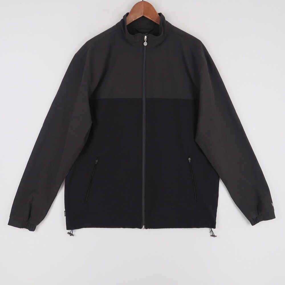 Linksoul Morris Jacket Mens L Black Two Tone Full Zip Golf Windbreaker
